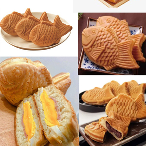 Hàn Quốc Điện Cá Waffle Cone Maker Gas Fish Cake Making Machine Bảng Điều Khiển Kỹ Thuật Số Đôi Bên Sưởi Ấm Taiyaki Waffle Maker - Product Image 5