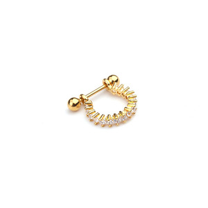 Wholesale Ear Tragus Cartilage Ring Stainless Steel Barbell With Cz Hoop Cartilage Cuff Piercing Helix <strong>Daith</strong> Rook Lobe <strong>Earrings</strong> - Product Image 6