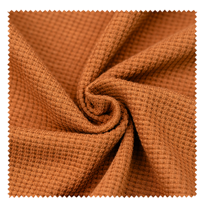 थोक 220gsm कपास 46% पॉलिएस्टर वाफले कपड़े cvc नरम आरामदायक शादी परिधान टी-शर्ट जैकेट हूडी - Product Image 5