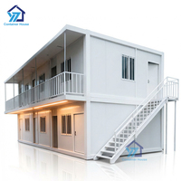 Maison modulaire préfabriquée en verre à deux étages, design moderne, installation facile, 2, 3 ou 5 chambres, pour villa et hôtel