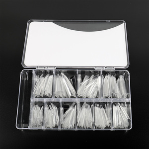 BQAN-uñas postizas acrílicas para salón de belleza, manicura Artificial de <span class=keywords><strong>bailarina</strong></span> de almendro, Stiletto, transparente Natural, cobertura media completa, 500 unidades - Product Image 1
