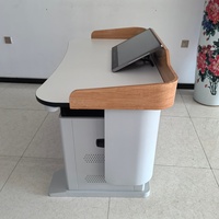 Table de formation scolaire et de bureau avec trous de dissipation thermique, pupitre numérique en acier pour enseignant, plateforme multimédia