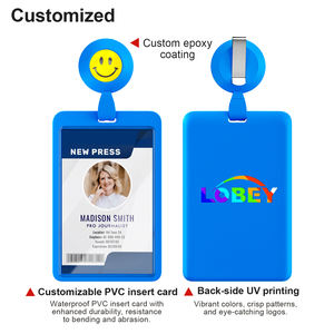 Porte-badge rétractable en PVC LEBEY avec clip pour médecins et infirmières, étui pour carte de travail avec logo époxy personnalisé - Product Image 2