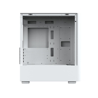 JNP Game ARGB Cool Airflow White Aluminum Alloy PC MATX Gamer Computer Gaming Tower Case with Side Panel Window