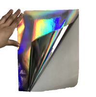 Autocollant holographique en PET durable de haute qualité, taille personnalisable, étiquette argentée, impression offset
