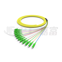12-Core Pigtail serat dengan SC/LC/FC/ST 0.9mm APC/UPC untuk FTTH ODF panel OM2/OM Simplex/kabel komunikasi dupleks