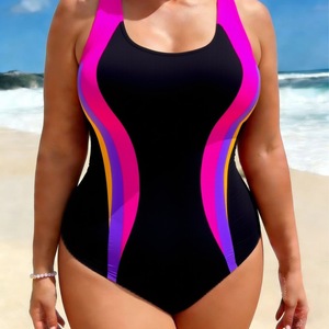 Vêtements pour femmes grandes tailles en <span class=keywords><strong>gros</strong></span> : <span class=keywords><strong>Maillot</strong></span> de bain une pièce imprimé en polyester avec coussinets intégrés pour femmes - Product Image 2