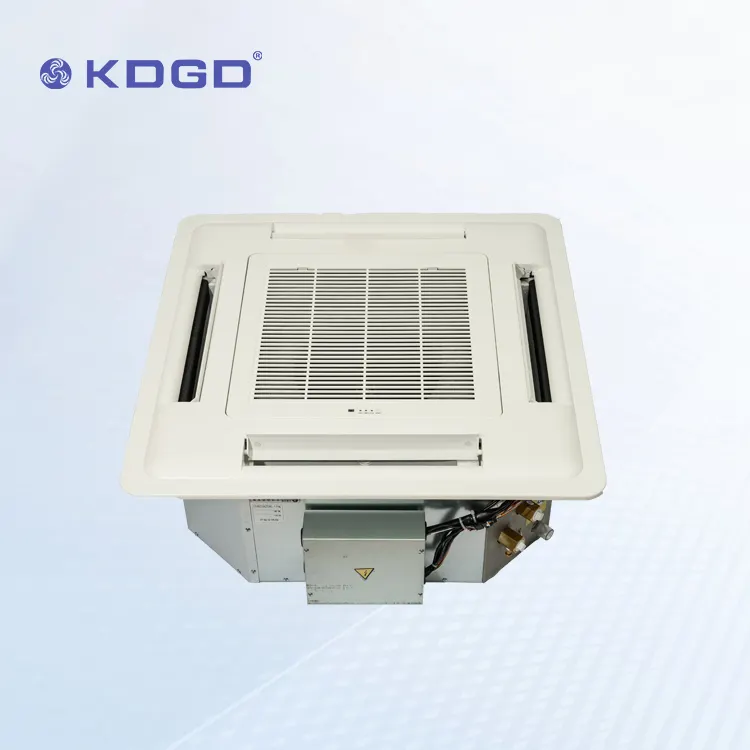 HVAC sistemleri 4-Way 2 boru su sistemi ısı pompası ısıtma için merkezi klima tavan gizli kaset Fan Coil ünitesi