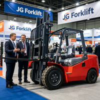 Chariot élévateur diesel contrepoids JG 5 tonnes, mât triplex 3 étages 4,5 m, chariot élévateur pour entrepôt et conteneurs, certifié CE