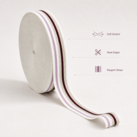 Bande élastique en nylon rayée personnalisée 40MM avec fil doré métallique, ruban élastique jacquard pour sous-vêtements, ceintures, poignets et couture de vêtements