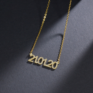 Collar de Acero Inoxidable Digital con Diamantes Unionen 2095, Personalizado con Nombre, Chapado en Oro, para Hombre y Mujer, Estilo Hip Hop, Aniversario - Product Image 3