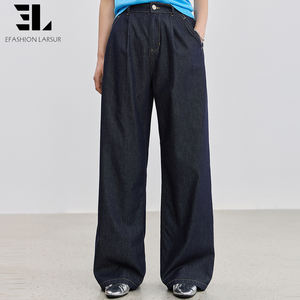 Pantalones <span class=keywords><strong>Vaqueros</strong></span> Holgados de Lyocell Suave y Ecológico de Fábrica Personalizada LARSUR, Pantalones de Mezclilla Rectos y Desgastados para <span class=keywords><strong>Mujer</strong></span> - Product Image 4