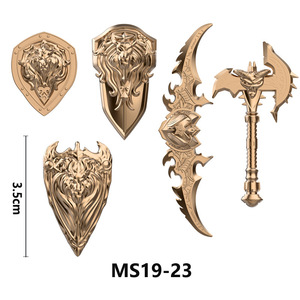 Accesorios <span class=keywords><strong>de</strong></span> bloques <span class=keywords><strong>de</strong></span> construcción <span class=keywords><strong>de</strong></span> plástico transfronterizos Grinding Beasts, piezas <span class=keywords><strong>de</strong></span> armas <span class=keywords><strong>de</strong></span> tercera parte, escudo, espada, MOC Frost's Mourning - Product Image 2