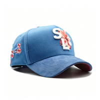 NOUVEAU Casquettes de baseball pour hommes de luxe, style 5 panneaux A-Frame, avec broderie de barbe dorée, visière large en daim, Performance Gold, pour jeunes