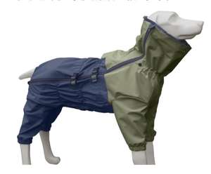 Luxus wasserdichte Haustier Regen mäntel mit vier Leggings Hochwertige gestreifte Muster modernen Stil versteckte Leine Loch Design - Product Image 3