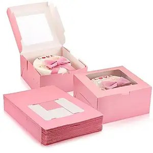 个性化设计一次性可折叠食品级纸板甜甜圈包装纸糕点盒