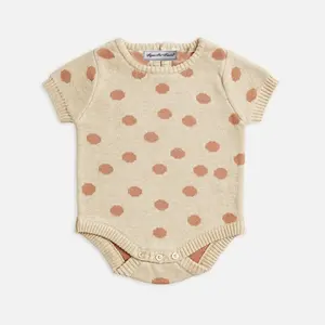 Benutzer definierte volle Ärmel Neugeborenen Baby Stram pler Strick warmen Pullover Baby Baumwolle Schlafanzug