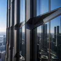 Panneaux de façade en verre double vitrage en alliage d'aluminium à rupture de pont thermique personnalisés, insonorisés et imperméables
