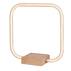 Bắc Âu Retro Đọc Sách Bảng Đèn Cho Phòng Ngủ Gỗ Cơ Sở Vuông Bóng Râm 360 Độ Chiếu Sáng LED Bàn Đèn Nhà Thông Minh Ánh Sáng - Product Image 1