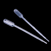 Pipettes Pasteur graduées jetables en plastique transparent médical non stériles de 3 ml, compte-gouttes