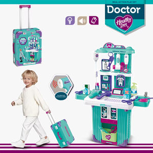 Ensemble de jeu de docteur interactif avec lumière et son, trousse médicale portable en forme de <span class=keywords><strong>valise</strong></span> pour les jeux de simulation pour enfants, ensemble 3 en 1 - Product Image 1