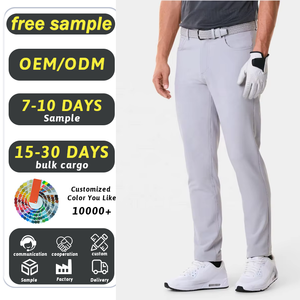 Großhandel Herren Nylon-Spandex Blanko Sportbekleidung Modern Fit Vierwege-Stretch Leichte Golf-Hose - Product Image 1