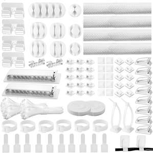 Gran oferta, Kit de gestión de cables, organizador Flexible para accesorios de cableado en la pared, plástico para <span class=keywords><strong>TV</strong></span> Material, oficina, electrónica para el hogar - Product Image 1