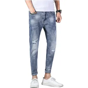 Hot Sales Original Branded Mens Distressed Ripped Denim Jeans Men Tapered Ripped Jeans