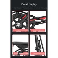 Vélo électrique pliable 14 pouces en gros pour OEM, cadre en acier au carbone, roue puissante compacte, porte-bagages arrière, batterie au lithium 48V 6AH