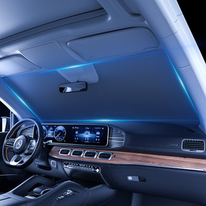 Pare-soleil de voiture transfrontalier argenté pour pare-brise, isolation thermique, protection solaire pour vitre avant avec ventouse - Product Image 1