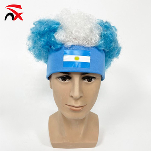 Peluca de Fanático del Fútbol con Bandera de País, Peluca de Fanático del Fútbol con Bandera de Argentina, Gorra para Eventos Deportivos de Fútbol - Product Image 2