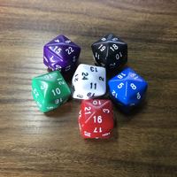 Juego de dados poliédricos acrílicos de 24 caras (D24) - 22mm 15g - Contadores digitales multicolor para juegos de mesa Warcraft, RPG y juegos transfronterizos