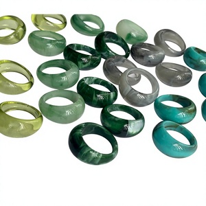 Fancy <b>Marbled</b> <b>Glass</b> Wide Resin Rings Chunky Plain Trendy Cocktail Rings Cute Modern Colorful Fashion Jewelry for Women Mens - Product Image 1
