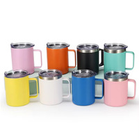 Gobelet à café réutilisable en acier inoxydable, mug à café isolé, mug de voyage avec poignée, mug à café pour café, emballage de luxe