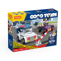 Briques éducatives en plastique COGO pour enfants, briques de construction de voitures de police, jouets de ville