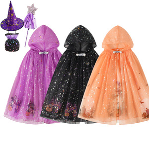 <span class=keywords><strong>Disfraz</strong></span> de Bruja de Halloween para Niñas Pequeñas, Vestido de Fiesta Infantil, <span class=keywords><strong>Disfraz</strong></span> de Mago Malvado, Capas de Cosplay, Capa de Juego de Rol de Fantasma Vampiro - Product Image 1