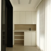 Buffets modernes en bois blanc, armoire de rangement gain de place, étagère ouverte, meuble de cuisine sur mesure, buffet OEM d'usine pour salle à manger