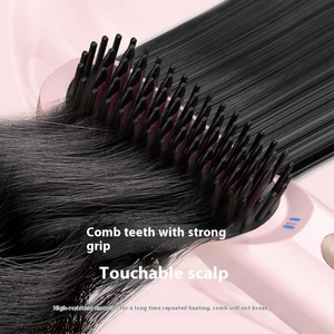 2025 4 Temperature Levels Electric Hair Straightener Comb Hair Straightener Brush Portable Hair Straightener - Product Image 4