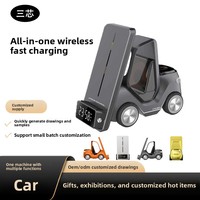 Nouveau mini chariot élévateur transfrontalier 3-en-1 avec charge rapide USB 15W pour support de charge sans fil de bureau