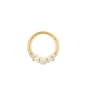 ROXI S925 Plata de Ley con Ópalo Incrustado y Diamantes, Pendiente de Cartílago, Aro para la Oreja, Joyería de 11mm - Product Image 1
