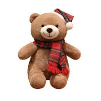 Ours en peluche de Noël en polyester avec rembourrage en coton PP, mignon pour les événements festifs et les cadeaux d'anniversaire