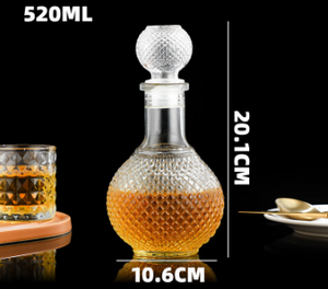 ขวดเหล้าแก้วใสทรงแจกันดีไซน์สร้างสรรค์ ขนาด 230 มล. 520 มล. 970 มล. พร้อมฝาปิด สำหรับวิสกี้ เหล้า ไวน์ - Product Image 5