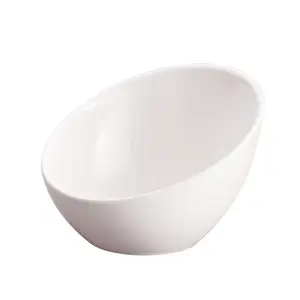 White Oval Appertizer Bowl Melamine Irregular Shape Salad Bowl 4/5/6/7 inch Plastic Salad Bowl