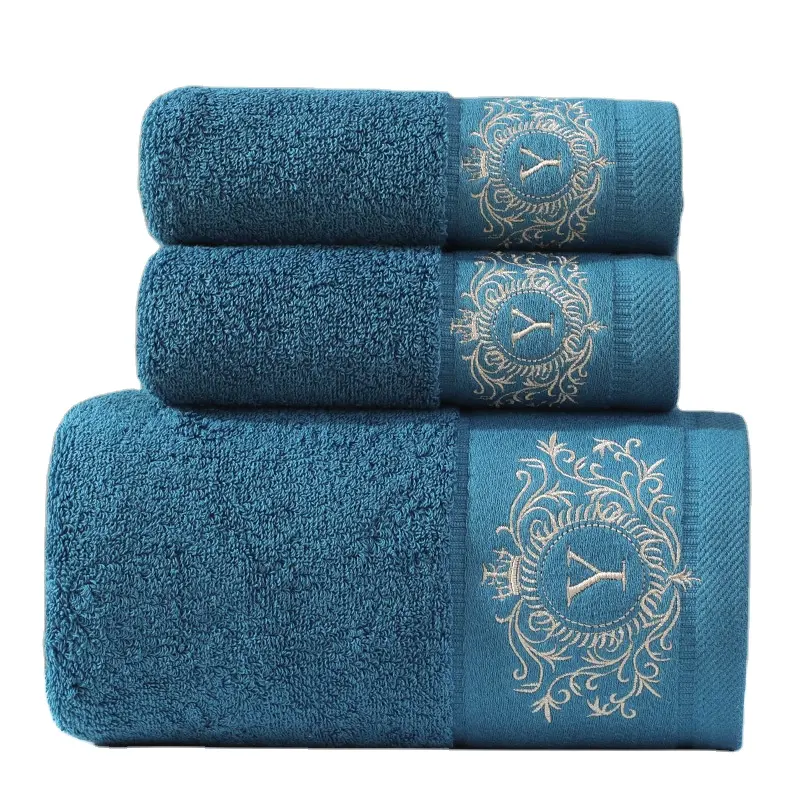 Wholesale high quality quick dry cheap water absorption cotton bath promotional hotel towel set luxury cotton towel