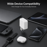 Chargeur mural électrique ignifuge 100W GaN PD ultra-rapide à port unique USB-C PPS QC3.0 avec prise EU pour ordinateur portable, téléphone portable, appareil photo, écouteurs