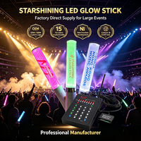 Ventilateur portable avec télécommande à clavier 33 touches, logo personnalisé, support pour bâtons lumineux de concert, lumière LED clignotante 15 couleurs, bâton lumineux de cheering