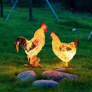 Escultura de gallo con iluminación decorativa IP65 para áreas escénicas, parques, jardines y eventos festivos. - Product Image 1