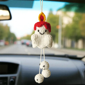 Nuevos Adornos de Halloween de Muñecos Fantasma Lindos para Espejo Retrovisor de Coche, Adornos Hechos a Mano con Ganchillo, Productos Terminados Transfronterizos - Product Image 3