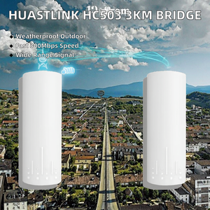 Huastlink HC503 3km 300mbps 5.8GHz Point-to-Point Wireless Network Bridge AR9344 Chipset 1 WAN+1 LAN <b>Ports</b> Outdoor CE/FCC 12V - Product Image 2