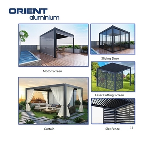 <span class=keywords><strong>Pérgola</strong></span> de Aluminio con Rejillas para Exteriores, Montada en la Pared, <span class=keywords><strong>Precio</strong></span> de Fábrica OEM, Fácil de Ensamblar - Product Image 4